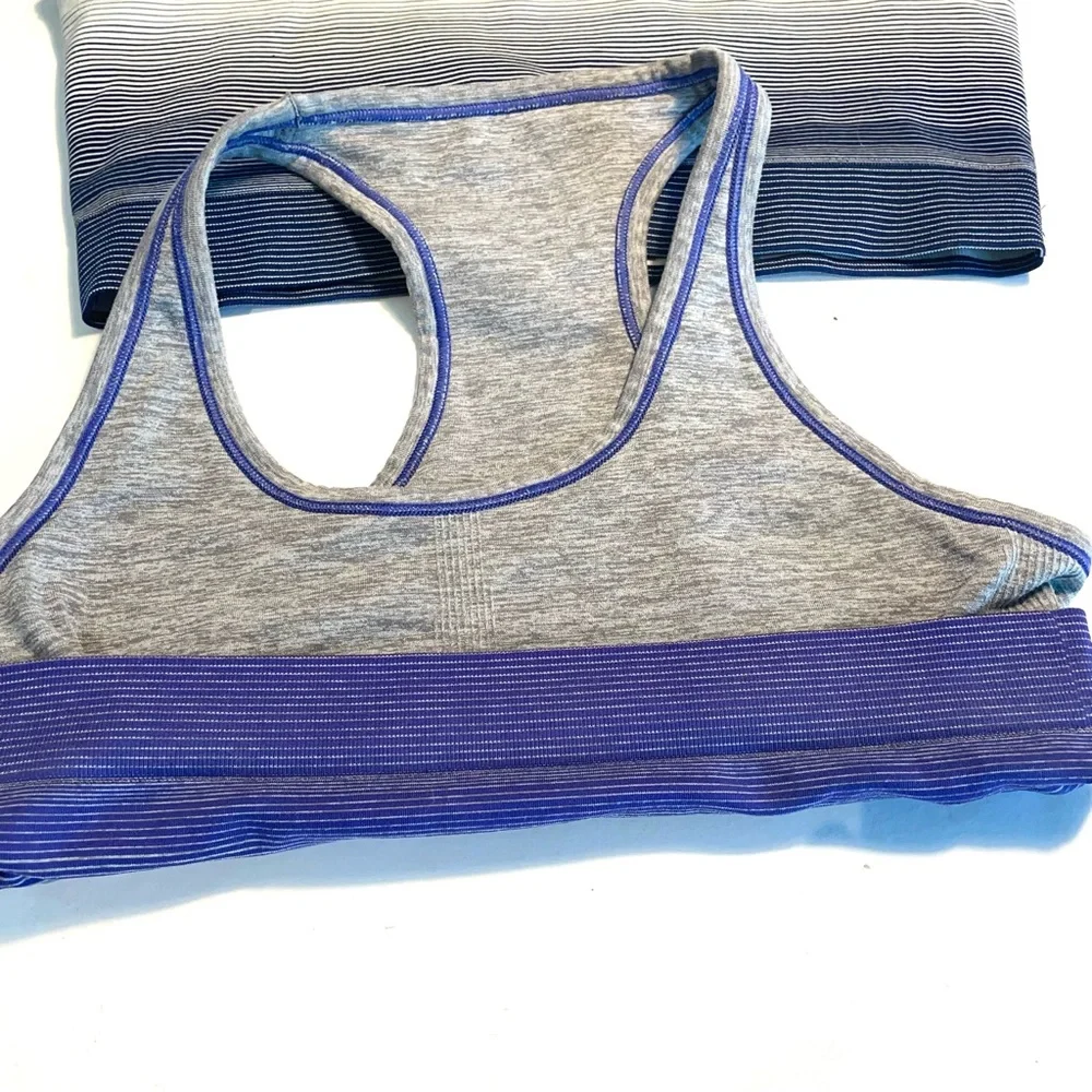 2 Yummie Purple ombré and blue ombré Racerback Sports Bra with Stretchy Fabric - Picture 7 of 9